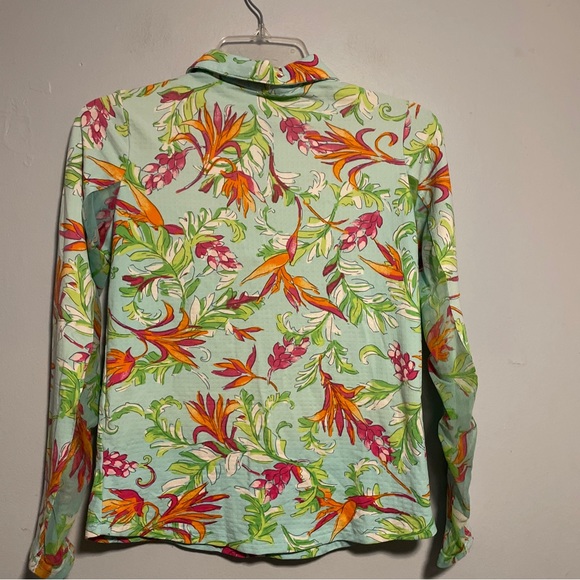 Icikuls Mock Neck Vented Long Sleeve 1/4 Zip Pink Blue Green XS EUC - Picture 4 of 5